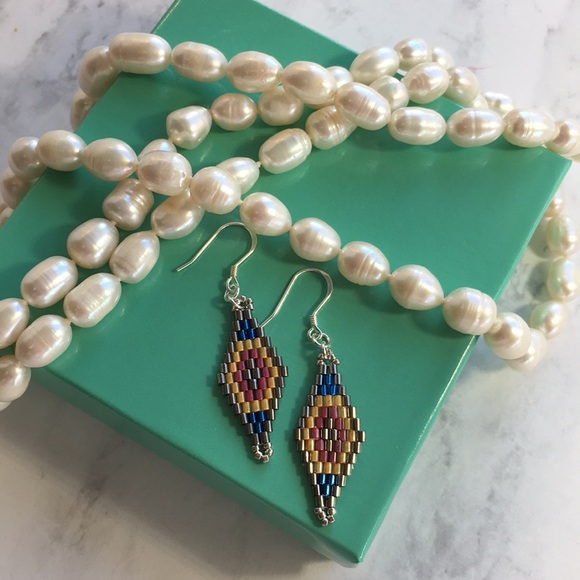 New sterling silver hook beaded sunshine earrings - Picture 6 of 8